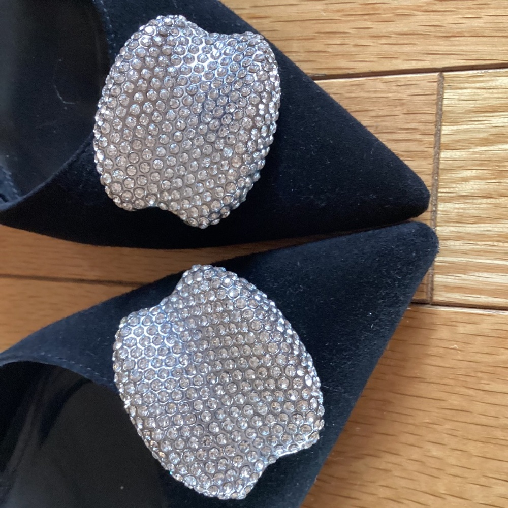 Massimo Dutti Studio suede heels shoes with bling 37 - Picture 9 of 16
